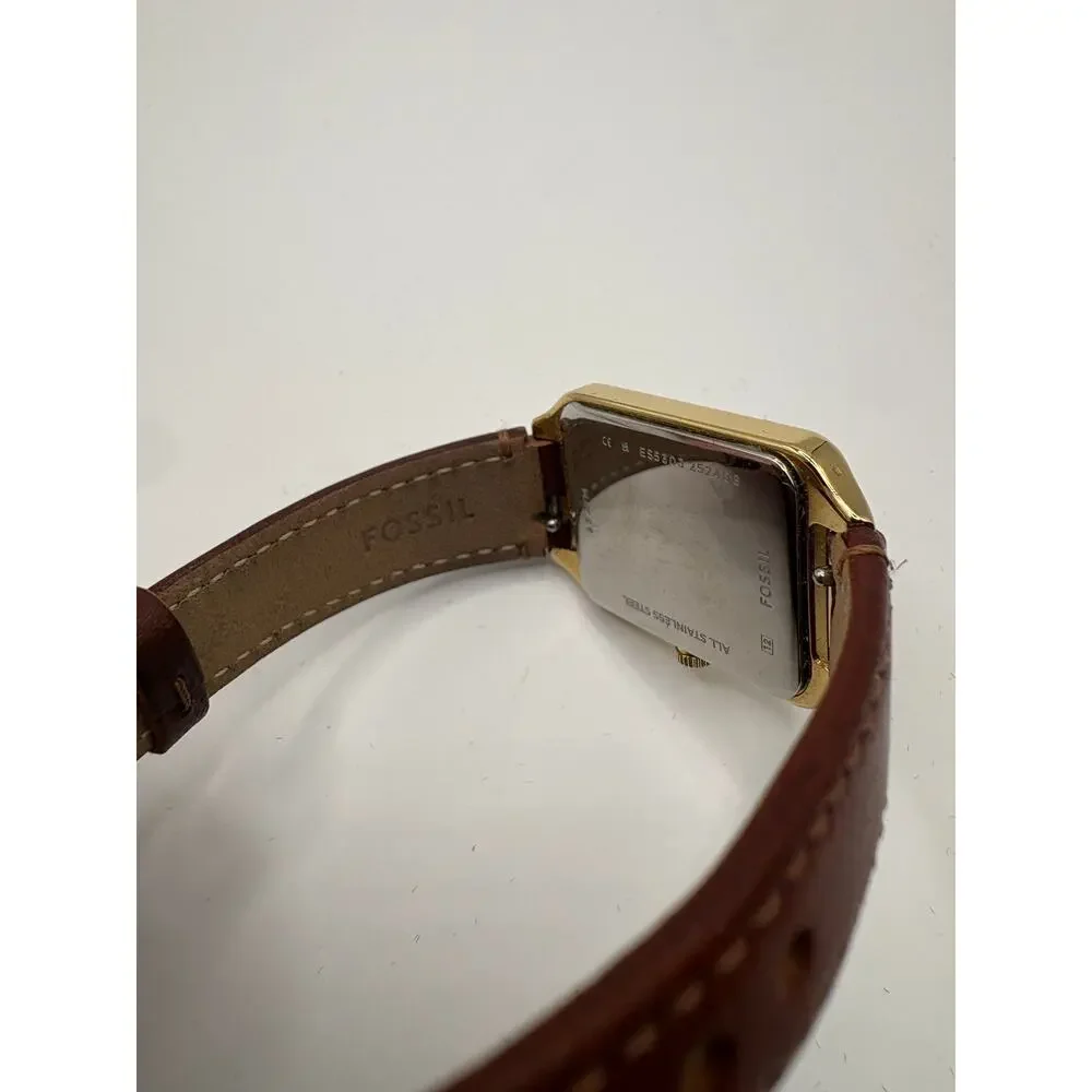 Fossil Women's Raquel Three-Hand Date Medium Brown Genuine Leather Watch